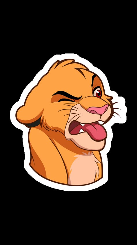 The Lion King Simba Disgusted Face Sticker. The young lion Simba, in disgust with the idea of eating a bug.. Simba Sticker, Simba Drawing, Lion King Cartoon, Roi Lion Simba, Lion King Stickers, Lion King Images, Lion Sticker, The Lion King Simba, Lion Sketch