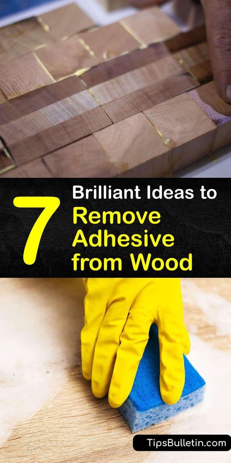 Learn how to get adhesive off wood, whether it's sticker residue or old glue. Try scraping with a credit card, scrubbing with sandpaper, or applying rubbing alcohol or Goo Gone with a cotton swab. When you've finished, wipe the affected area with a clean cloth. #adhesive #remove #glue #wood How To Remove Stickers From Wood, How To Get Stickers Off Wood, Get Stickers Off, How To Remove Adhesive, Remove Sticker Residue, Remove Sticky Residue, How To Remove Glue, Shelf Paper, Sticky Labels