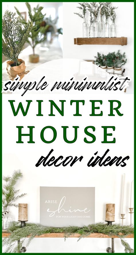 Looking for minimalist winter decor ideas for the home? After Christmas decor in a minimalist style can still be cozy! Check out these easy ideas for a cozy winter aesthetic that is calming and serene! If you love farmhouse winter decor to incorporate after Christmas. you'll love decorating for winter in these gorgeous styles for the living, room kitchen, bedroom, and more without feeling overwhelmed! Home Decor Ideas Winter, Winter Minimalist Decor, Simple Winter Decor Living Room, Winter Themed Bedroom Ideas, Winter Decor Thats Not Christmas, Non Christmas Winter Decor Home, Winter Shelf Styling, Apartment Winter Decor, Winter Home Decorating