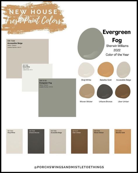 Evergreen Fog Bathroom Vanity, Evergreen Fog Paint Strip, Evergreen Fog Whole House Palette, Evergreen Fog Bathroom Walls, Whole House Color Scheme With Evergreen Fog, Whole House Paint Scheme Evergreen Fog, Evergreen Fog Pallet, Evergreen Fog Exterior, Evergreen Fog Living Room