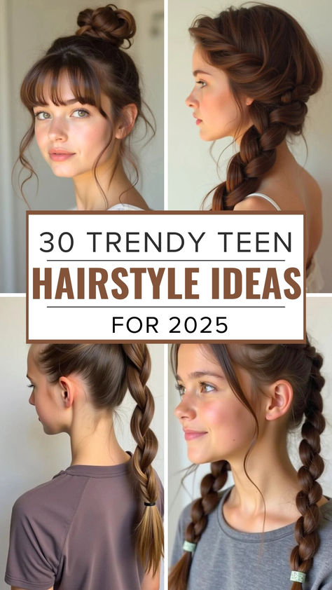 30 Trendy Teen Hairstyle Ideas for 2025. Perfect styles for school, parties, and everyday looks! Cute Ways To Do Hair Easy Hairstyles, Cute Girl Hairstyles For Middle School, Easy Hairstyles For Tangled Hair, 3rd Grade Girl Hairstyles, Cutest Hairstyles For School, Long Hairstyles For Teenage Girl, Cute Trending Hairstyles, Hair Ideas For Thick Heavy Hair, Cute Hair Styles Medium Hair