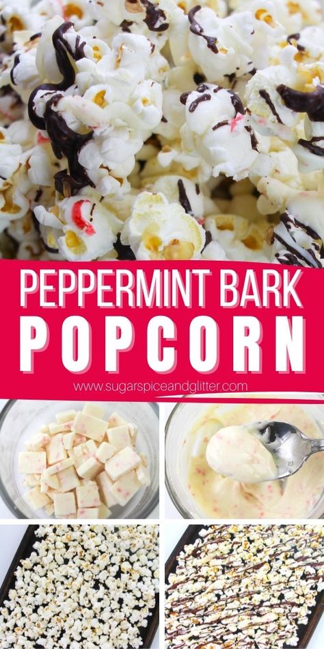 How to make a peppermint bark popcorn, the perfect easy gourmet popcorn recipe for a family movie night or an inexpensive neighbour gift for the holidays. Peppermint Popcorn Recipe, Christmas Smorgasbord, Peppermint Popcorn, Winter Snacks, Today Recipes, Homemade Peppermint Bark, Christmas Popcorn, Peppermint Chocolate, Popcorn Recipe