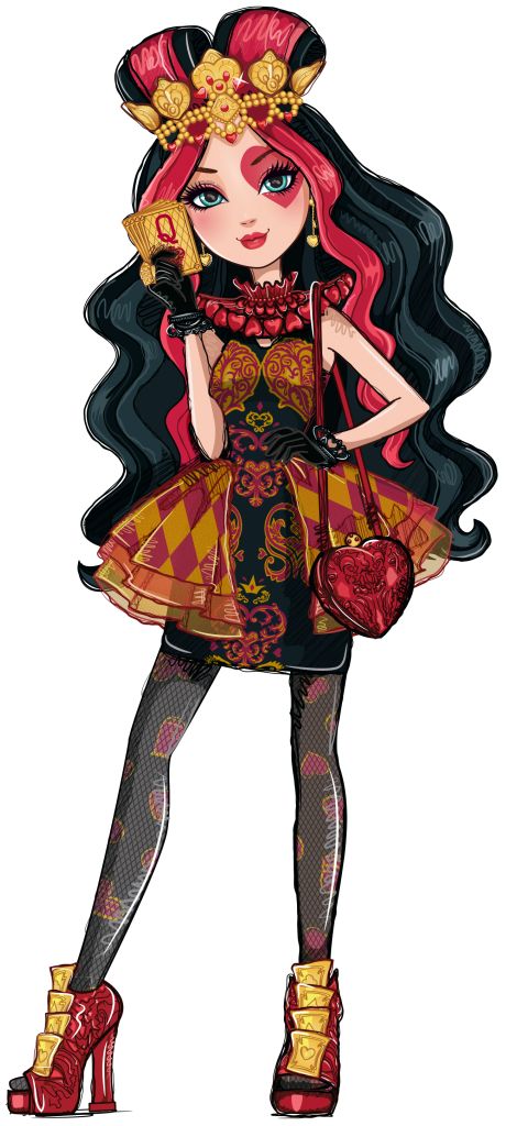 Lizzie Hearts Ever After High Lizzie Hearts, Ever After High Lizzie, Top Villains, Lizzie Hearts, Dragon Names, Heart Costume, Genuine Friendship, Heart Collage, Pretty Halloween Costumes