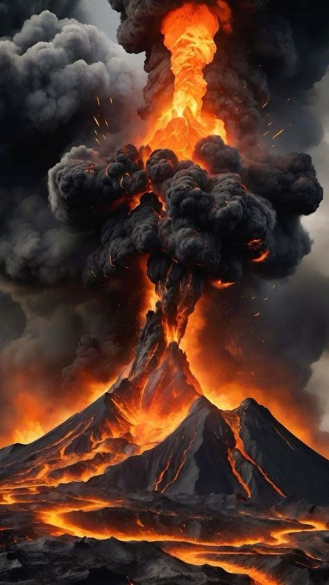 Volcanic Eruption Drawing, Volcano Drawing, Volcano Wallpaper, Volcano Pictures, Most Dangerous Animals, Element Art, Colour Tattoo, Erupting Volcano, Trippy Visuals