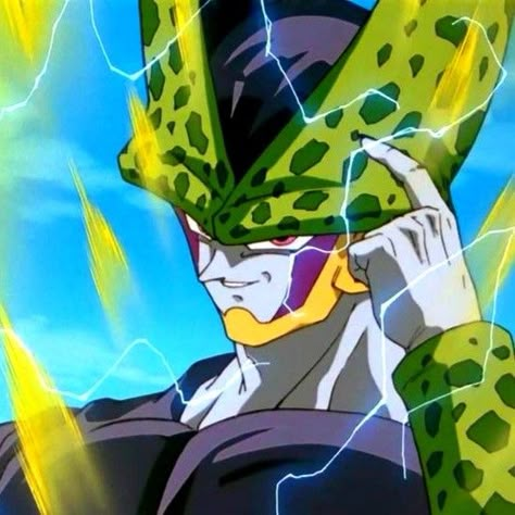 Cell Perfecto, Cell Dragon Ball, Cell Dbz, Predator Artwork, Image Dbz, Perfect Cell, Ball Aesthetic, Super Goku, Funny Baby Memes