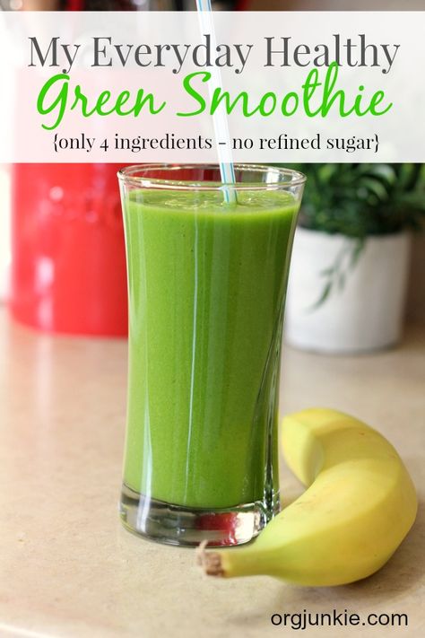 Smoothies Vegan, Green Smoothie Recipe, Healthy Green Smoothies, Smoothie Drink Recipes, Smoothie Detox, Spinach Smoothie, Green Drinks, Smoothie Diet Plans, Easy Smoothies