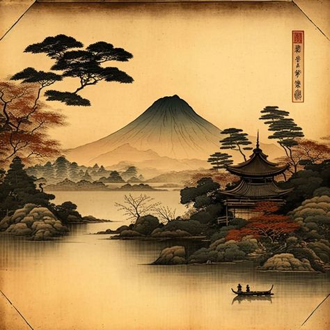 Explore the enchanting world of Japanese painting with us! Dive into rich traditions, serene techniques, and the harmonious spirit of nature in art. Traditional Chinese Painting Landscapes, Landscape Art Pencil, Japanese Art Prints Traditional, Japanese Painting Ideas, Japanese Painting Traditional, Japanese Traditional Painting, Japanese Spirits, Japanese Landscape Painting, Japanese Landscape Art