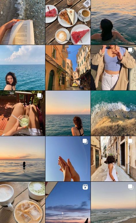 Jewel Tone Instagram Feed, Wellness Ig Feed, Instagram Archive Posts, Instagram Feed Color Palette, Best Instagram Feed Layout, Pretty Instagram Feed, Insta Theme, Summer Feed Instagram, Instagram Feed Goals