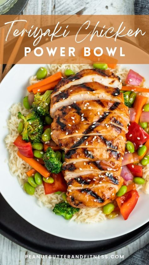 Teriyaki Chicken Power Bowls Teriyaki Chicken Power Bowl, Teriyaki Chicken Veggie Bowl, High Protein Teriyaki Chicken Bowl, Asian Chicken Bowls Healthy, Healthy Teriyaki Chicken Bowl, Tokyo Joes Bowl Recipes, Asian Bowls Healthy, Power Bowls Meal Prep, Chicken Power Bowl Recipe