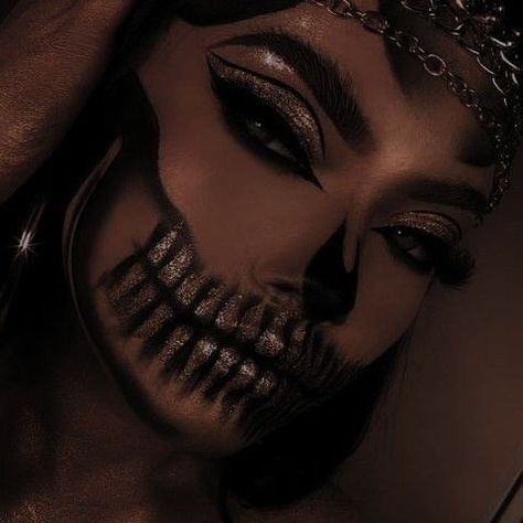 Pretty Skeleton Makeup, Makeup Artist Aesthetic, Adult Costume Ideas, Halloween Skeleton Makeup, Euphoria Makeup Looks, Eyeliner For Almond Eyes, Midnight Mayhem, Amo Jones, Themed Makeup