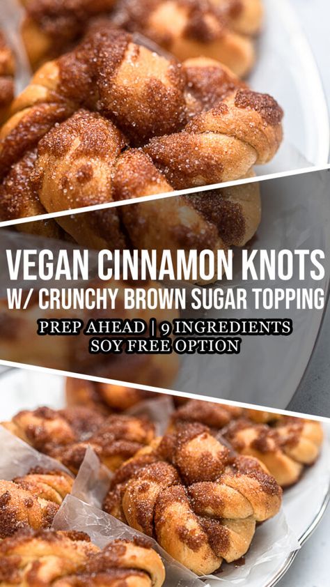 Cinnamon Knots, Vegan Pastries, Vegan Cinnamon Rolls, Vegan Baking Recipes, Vegan Bakery, Dairy Free Dessert, Vegan Dessert Recipes, Vegan Treats, Vegan Dessert