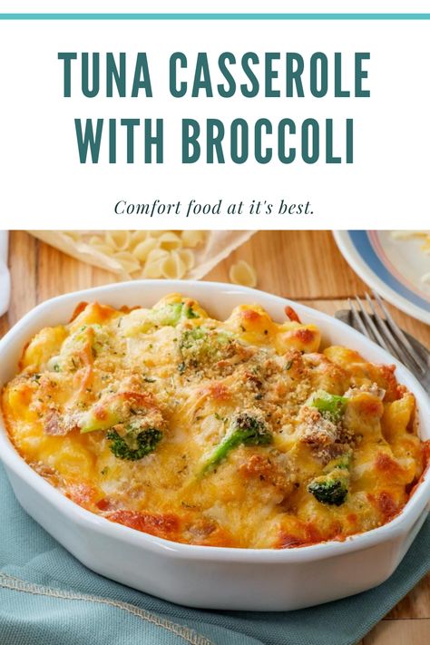 Delicious tuna noodle casserole with broccoli. Campbells Tuna Noodle Casserole, Tuna Casserole Healthy, Brocoli Casserole Recipes, Tinned Tuna Recipes, Tuna Noodle Casserole Healthy, Tuna Noodle Casserole Easy, Casserole With Broccoli, Easy Tuna Recipes, Cheap And Easy Meals