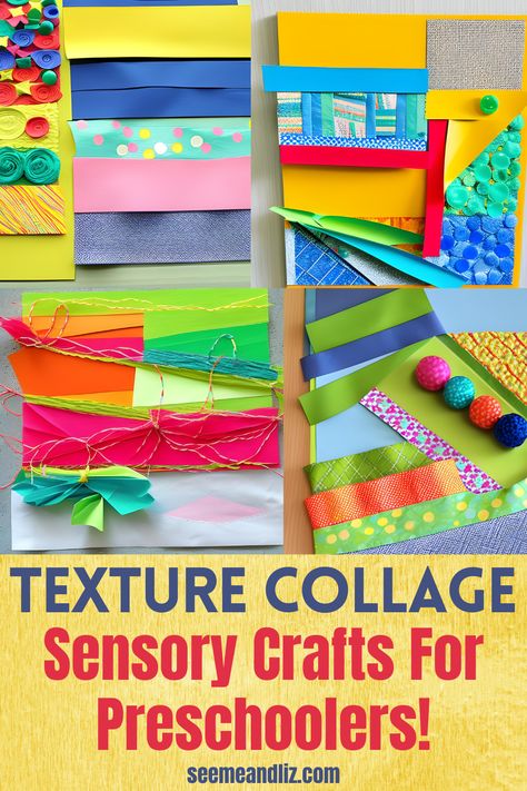 Discover a fun and creative sensory craft for preschoolers with this texture collage activity! This is a great way for young kids to bring out their creativity and explore different textures. Check out the article to learn about more engaging activities and crafts for kids! Sensory Crafts For Kids, Maths Activities Eyfs, Collage Activity, Water Play Ideas, Eyfs Outdoor Area, Eyfs Outdoor, Texture Collage, Crafts For Babies, Eyfs Maths