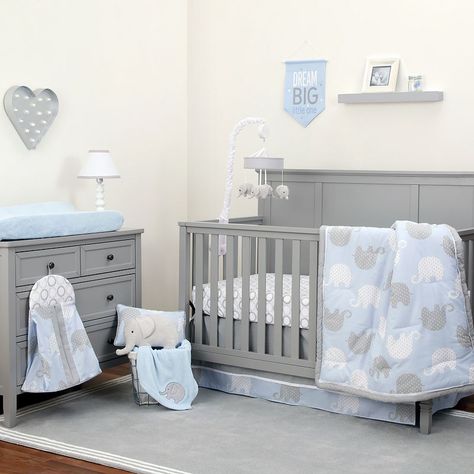 Nojo 8-pc. Crib Bedding Set Elephant Crib Bedding, Elephant Bedding, Boys Crib Bedding Sets, Baby Boy Crib Bedding, Baby Boy Cribs, Baby Room Themes, Boys Crib, Baby Boy Bedding, Baby Boy Room Decor