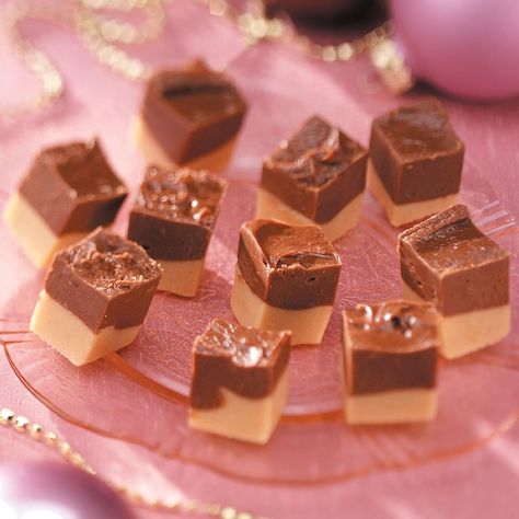 Double-Decker Fudge Double Decker Fudge Recipe, Homemade Fudge Recipes, Easy Candy, Oh Fudge, Chocolate Candy Recipes, Fudge Recipes Easy, Homemade Candy, Peanut Butter And Chocolate, Butter Fudge