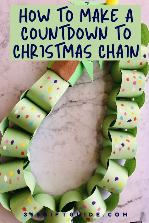 Paper Chains Christmas Countdown, Fun Christmas Countdown For Kids, Preschool Countdown To Christmas, Chain Link Countdown, Easy Christmas Crafts For Classroom, Toddler Christmas Countdown Craft, Christmas Paper Chain Countdown, Christmas Countdown Garland, Toddler Countdown To Christmas