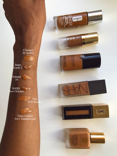 Estee Lauder Foundation, Estee Lauder Double Wear Foundation, Kvd Beauty, Cover Foundation, Foundation Swatches, Foundation For Oily Skin, Makeup For Black Skin, Double Wear, Deep Skin