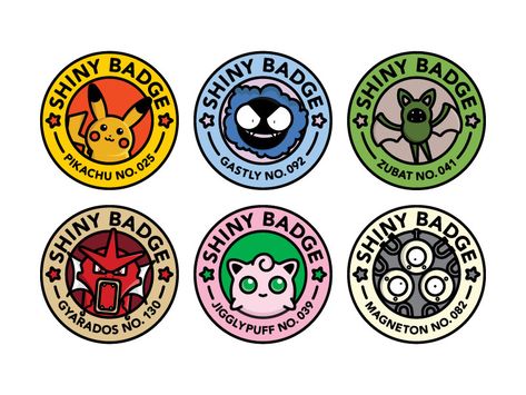 Pokemon Chart, Monster Ink, Pokemon Logo, Shiny Pokémon, Pikachu Tattoo, Pokemon Badges, Sublimacion Ideas, Spiderman Coloring, Badge Maker