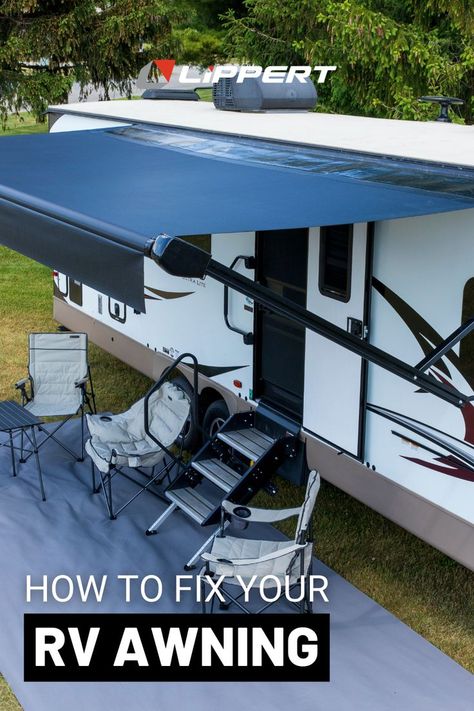 How To Fix Your RV Awning Awning Makeover, Rv Awning Ideas, Rv Essentials, Rv Gadgets, Camper Maintenance, Rv Awning, Rv Mods, Stripped Screw, Camper Awnings