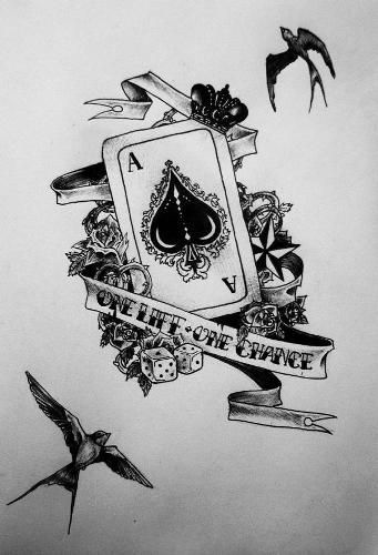 Ace Of Spades Tattoo, Spade Tattoo, Ace Tattoo, Card Tattoo Designs, Kunst Tattoos, Tattoo Zeichnungen, Old School Tattoo Designs, Tattoo Old School, Card Tattoo