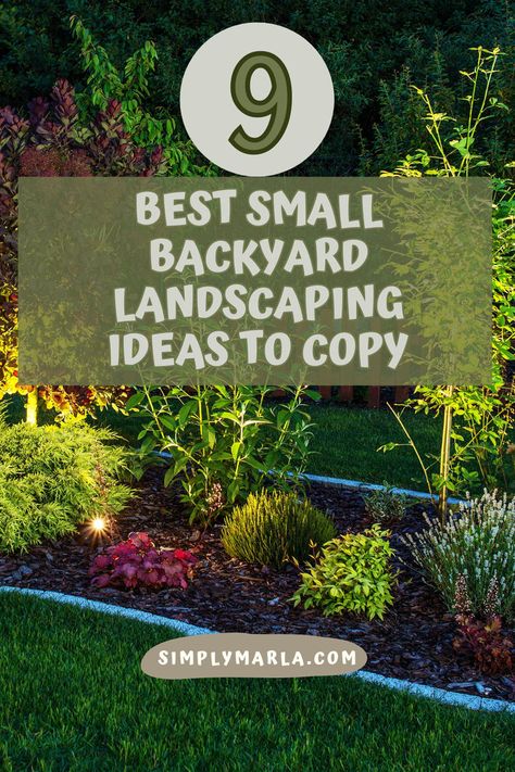 HEY EVERYONE! CHECK OUT 9 BEST SMALL BACKYARD LANDSCAPING DESIGN IDEAS FOR YOU TO COPY IN YOUR SMALL BACKYARD. WETHER YOU ARE LOOKING TO UPDATE SOME OLD LANDSCAPING OR STARTING OVER WE HAVE A BUNCH OF IDEAS ON A BUDGET FOR YOU! THESE IDEAS ARE PERFECT FOR A BEAUTIFUL BACKYARD TO HOST YOUR FRIENDS AND FAMILY. DON'T FORGET YOUR BACKYARD LIGHTING FOR THAT PERFECT FINAL TOUCH! #BUDGET #DESIGNS #IDEAS #DESIGNS #BUDGETSIMPLEOUTDOORSPACES #IDEASLAYOUT #IDEASSIMPLE Planning Backyard Landscape, Easy Landscaping Ideas On A Budget, Around Patio Landscaping Ideas, Garden Design Small Backyard, Trendy Garden Ideas, Small Outdoor Landscaping Ideas, Backyard Deck Landscaping Ideas, Backyard Landscaping For Small Yards, Backyard Design Layout On A Budget