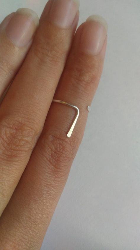 Minimalist sterling silver phalanx ring adjustable | Etsy #Art #Minimalist #Simplicity #Accessories #Beauty #Tidiness #Elegance #World #the #and #of #Jewelry #the #Exploring #Jewelry #Embracing Rings Handmade Ideas, Knuckle Rings Silver, Ring Minimal, Knuckle Ring, Jewelry Minimalist, Midi Rings, Jewelry Lookbook, Minimalist Ring, Girly Jewelry