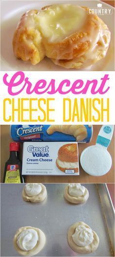 Crescent Roll Cheese, Danishes Recipe, Cheese Danishes, Cheese Danish Recipe, Danish Recipe, Crescent Recipes, Cheese Crescent Rolls, Funnel Cakes, Coconut Dessert