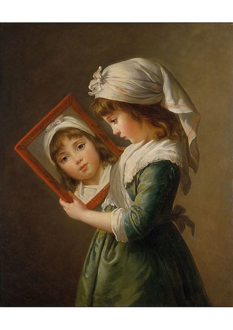 Elisabeth Vigee Lebrun, Vigee Le Brun, Looking In A Mirror, French Portrait, La Dispute, Art Children, European Paintings, Classic Paintings, Women Artists