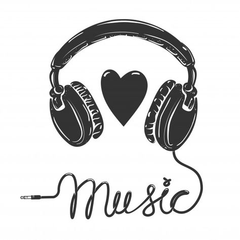 I love music. headphones with text  on w... | Premium Vector #Freepik #vector Cool Wallpapers Music, Musical Wallpaper, Music Notes Art, Music Drawings, Music Stickers, Music Headphones, Music Images, Music Mood, Love Music