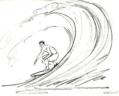 Surfer Drawing Reference, Surfer Sketch Drawing, Surfing Poses Drawing, Surfing Aesthetic Drawing, Drawing Inspiration Sketch, Surf Sketch Drawings, Surfing Drawing Reference, Surfer Drawing Simple, Surfer Pose Reference