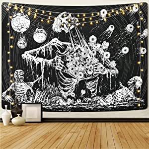 Room Decor Hippie, Gothic Tapestry, Bachelor Decor, Bedroom Wishlist, Skull Tapestry, I Want A Tattoo, Trippy Tapestry, Wall Hanging Living Room, Funny Tapestry