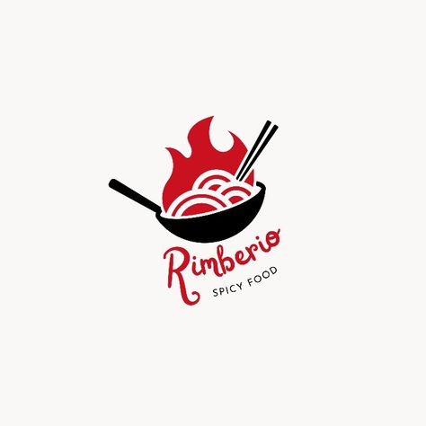 Red Black Simple Spicy Food Restaurant Logo Logo Brand Makanan, Logo Design Psychology, Logo Design Makanan, Fnb Logo, Foodies Logo, Spicy Logo, Ramen Logo, Food Restaurant Logo, Design Psychology