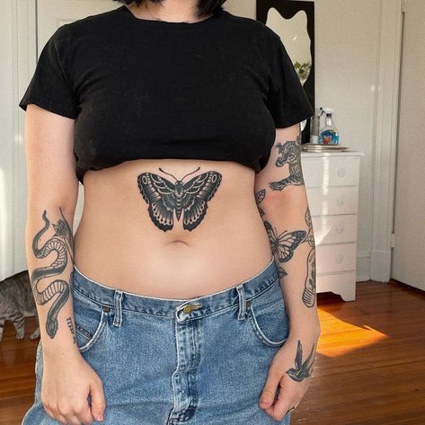 Tummy Tattoo Plus Size, Plus Size Tattoo Sleeve, Stomach Tattoos Plus Size, Plus Size Belly Tattoo, Stomach Tattoo Plus Size, Curvy Girl Tattoos, Tattoos Plus Size Women, Tattoos On Plus Size Women, Plus Size Tattooed Women