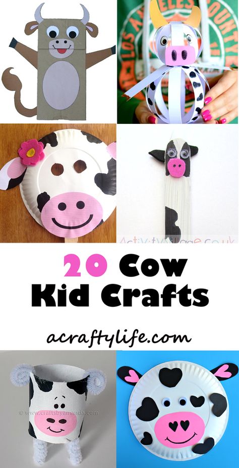 cow kid crafts - farm kid crafts - crafts for kids- acraftylife.com #preschool #craftsforkids #kidscrafts Cow Crafts, Activities For Kids Preschool, Preschool Farm, Cow Craft, Farm Animal Crafts, Farm Preschool, Activities For Babies, Farm Activities, Farm Kids