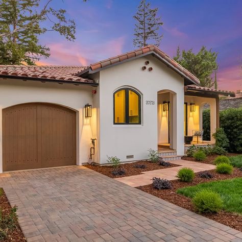 San Mateo Spanish Revival - Mediterranean - Exterior - San Francisco - by Stewart Associates Architecture & Interiors | Houzz Spanish Style Flat Roof House, Spanish Style Home Colors Exterior, Spanish Portico, Spanish Tile Roof House Colors, Stucco Exterior Colors Spanish Style, Red Tile Roof Exterior Paint Colors, Modern Tuscan Home Exterior, Spanish Revival Home Exterior, Terracotta Roof House Exterior Colors