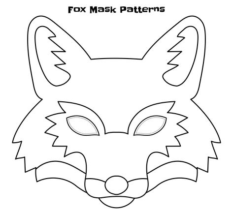 Fox Printable Free, Fox Mask Craft, Paper Mask Template Free Printable, Therian Mask Template, Diy Wolf Mask, Wolf Therian Mask Template, Fox Mask Ideas, Wolf Mask Diy, Felt Fox Pattern