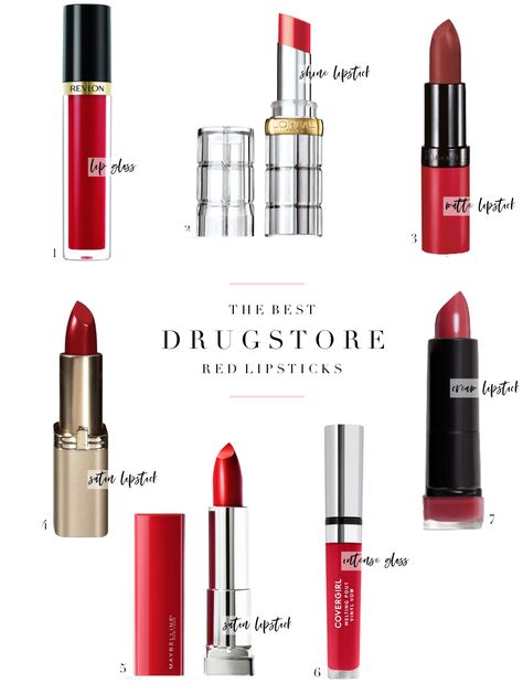 Universal Red Lipstick Drugstore, Red Lipstick Cool Skin Tone, Cool Toned Red Lipstick, Neutral Red Lipstick, Red Lipstick Drugstore, Winter Red Lipstick, How To Choose Lipstick Color, Summer Red Lipstick, Loreal Red Lipstick