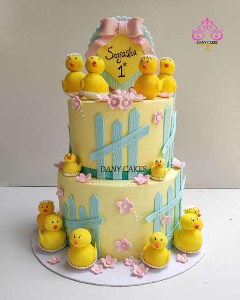 Duck Theme Cake, Duck Birthday Cake, Duck Cake, Duck Birthday, 1st Birthday Cake, Theme Cake, Themed Cakes, 1st Birthday, Birthday Cake