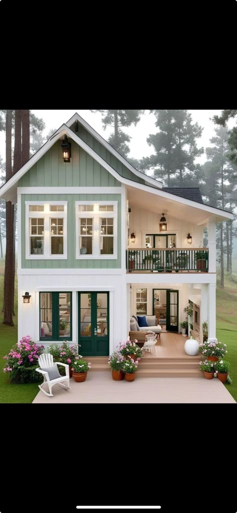 Small House Communities, Two Story Houses, Cute Small House, Cottage Blueprints, Houses Cottage, Summer Sleepover, Tiny House Tour, Tiny House Cottage, House Community