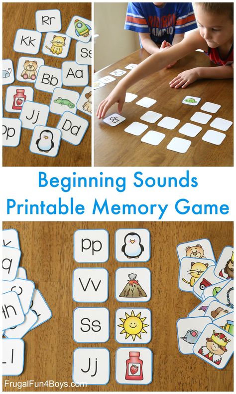 Pre K Phonics Activities, Alphabet Memory Game, Letter Sound Games, Kindergarten Game, Letter Sound Activities, Sound Activities, Letter Games, Literacy Games, Memory Games For Kids