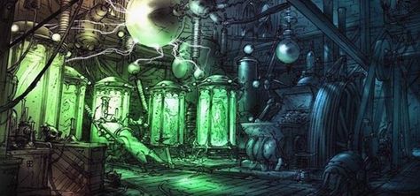 A Free Steampunk Horror Short Story « Steampunk R&D Mad Scientist Lab, Labs Art, Tv Tropes, Mad Science, Weird Science, Science Lab, Mad Scientist, Environment Concept Art, Cthulhu