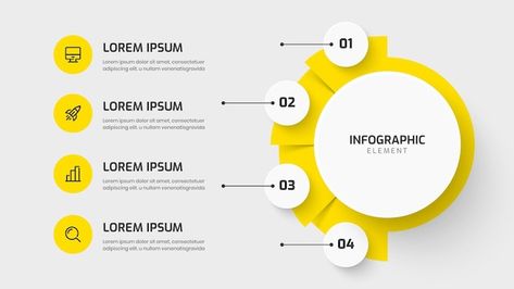 Circle Layout Design, 4 Infographic, Minimal Infographic Design, Presentation Infographic, Business Infographic Design, Circle Diagram, Creative Powerpoint Presentations, Circle Infographic, Circles Design