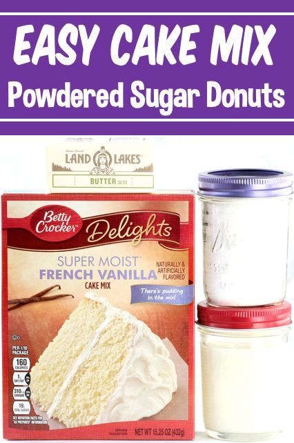 Easy Donut Recipe Baked Pampered Chef Donut Mix Recipes, Easy Cake Mix Donut Recipe, Box Cake Donut Recipe, Box Cake Mix Donuts Fried, Donuts Using Cake Mix Recipe, Powder Donut Cake, Cake Mix Donuts Fried, Cake Batter Donuts Baked, Yellow Cake Mix Donuts Baked