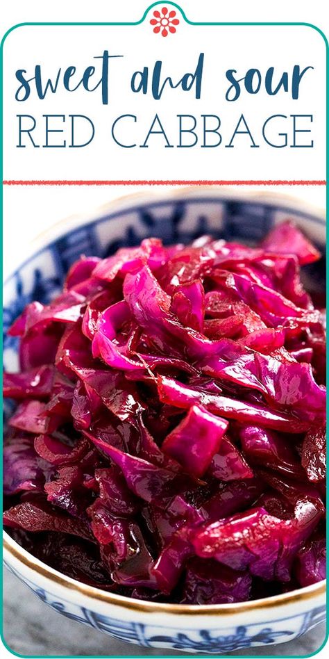 German Red Cabbage, Sweet And Sour Cabbage, Pickled Red Cabbage, Sour Cabbage, Red Cabbage Recipes, Red Cabbage Salad, Braised Red Cabbage, German Dishes, Braised Cabbage