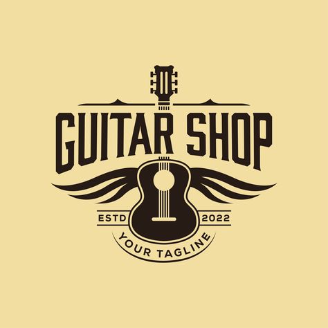 Download this Premium Vector about Premium Guitar Music Shop Vintage Logo and discover more Professional Graphic Resources on Freepik. #freepik #vector #guitar #guitarlogo #musicguitar #musicshop Guitar Logo, String Theory, Music Shop, Guitar Shop, Guitar Music, Retro Logo, Music Guitar, Shop Logo, Vintage Logo