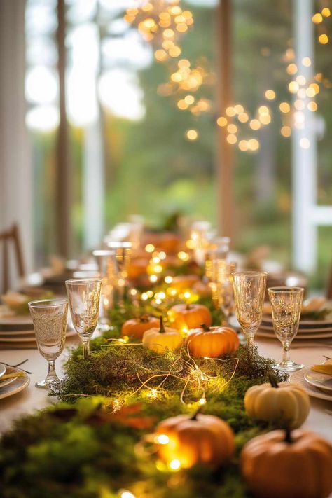 50 Thanksgiving Dinner Tablescapes for Your Feast Thanksgiving Outside Table, Thanksgiving Feast Table, Tropical Thanksgiving, Thanksgiving Table Setup, Fall Hosting, Autumn Tablescapes, Trendy Kitchen Design, Thanksgiving Dinner Table, Festive Centerpieces