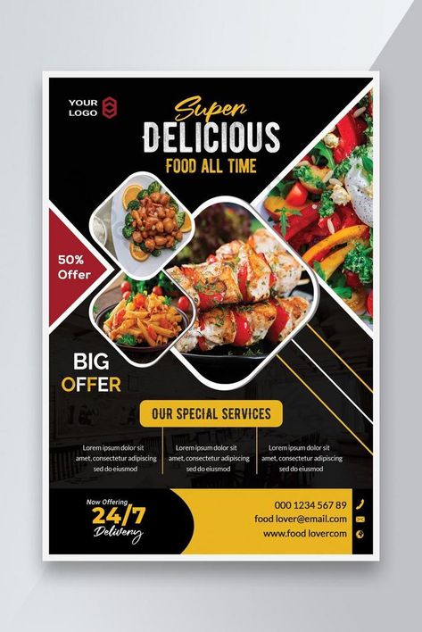 Super Delicious Resturant Food Flyer Design#pikbest# Food Sale Flyer, Brochure Food, Menue Design, Restaurant Poster, Menu Flyer, Restaurant Flyer, Food Banner, Food Menu Design, 광고 디자인