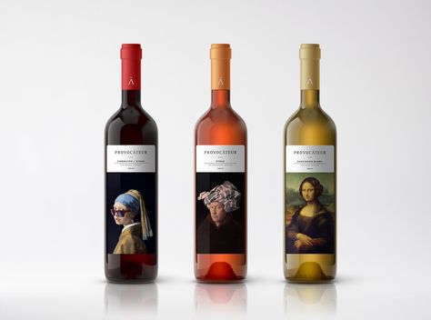 This Playful Wine Concept Features Some Famous Faces From Art History — The Dieline | Packaging & Branding Design & Innovation News Wine Making Kits, Shampoo Packaging, Dieline Packaging, Wine Subscription, Wine Bottle Design, Package Design Inspiration, Wine Sale, Wine Drinking, Expensive Wine