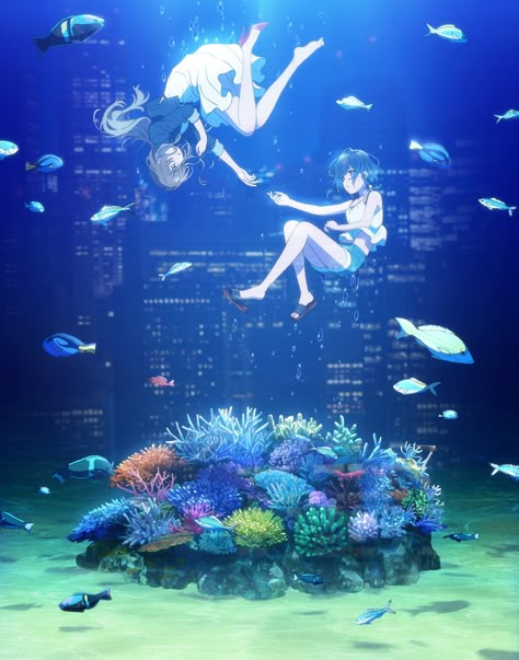 Anime Underwater, Genshin Collab, Vtuber Aesthetic, Aquatope On White Sand, A Lull In The Sea, Lull In The Sea, Places In Tokyo, Sakura Cosplay, Underwater City