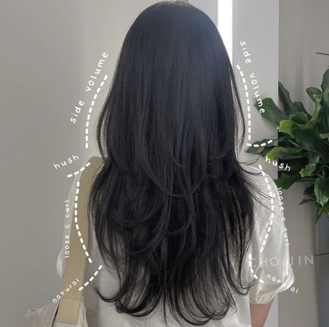 Asian Hair Long Straight, Thick Hair Haircut Face Framing, Layered Haircuts Korean Style, Asian Layered Hair Medium Straight, Asian Layers Medium, Layers For Asian Hair, Jelly Haircut Long, Layers Haircut Asian, Asian Haircuts Long